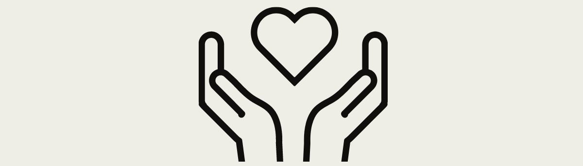 Icon of two hands holding a heart