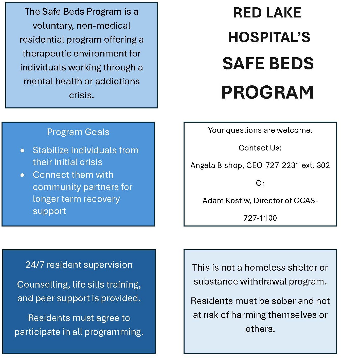 Safe Bed Program Details